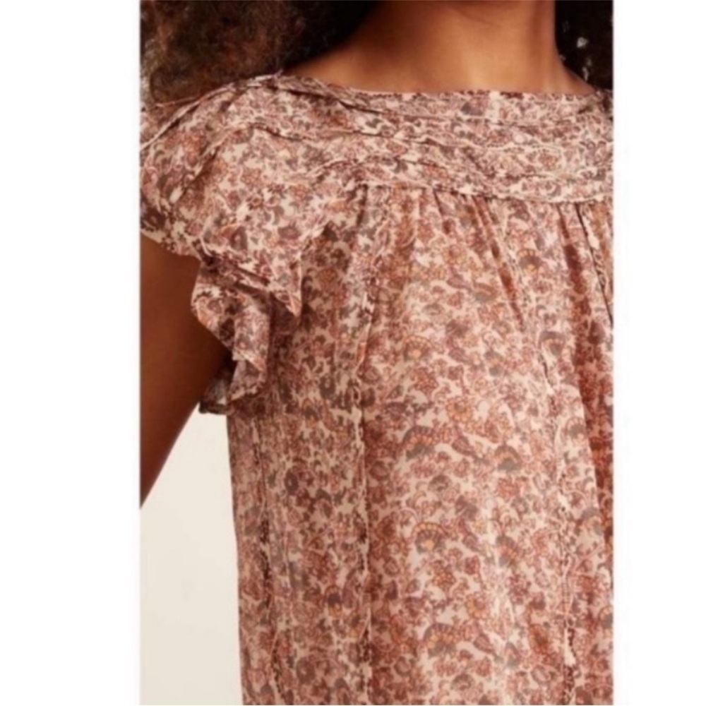 Ulla Johnson Blouse Akil Short Sleeve in Akil - Picture 2 of 8